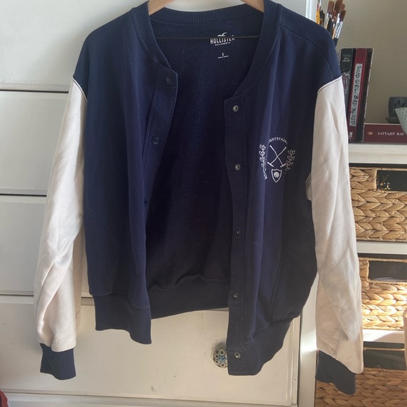 Casual oversized blue and white jacket - Picture 1 of 5